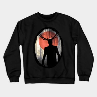 Hannibal Wendigo with Antlers Red Moon Silhouette Crewneck Sweatshirt